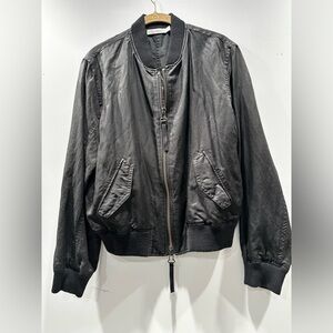 Vince Classic Black Bomber Jacket